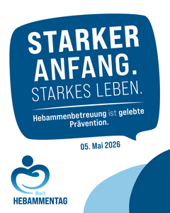 Aktionsmotiv des BHLV zum Welthebammentag am 5. Mai